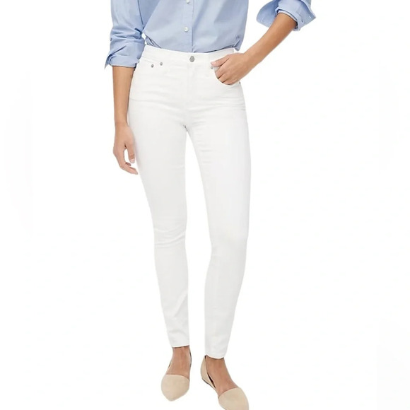J Crew, 9'' MID-Rise white skinny jean in signature stretch, size 32. - Picture 1 of 6